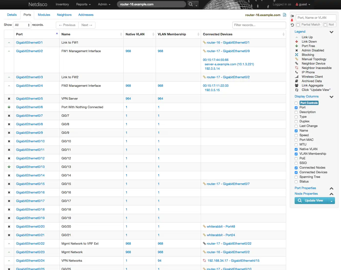 Download web tool or web app Netdisco