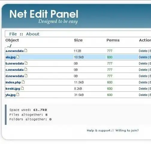 Download web tool or web app Net Edit Panel