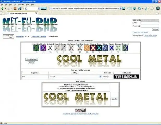 Descargue la herramienta web o la aplicación web Net-Fu Logo Generator