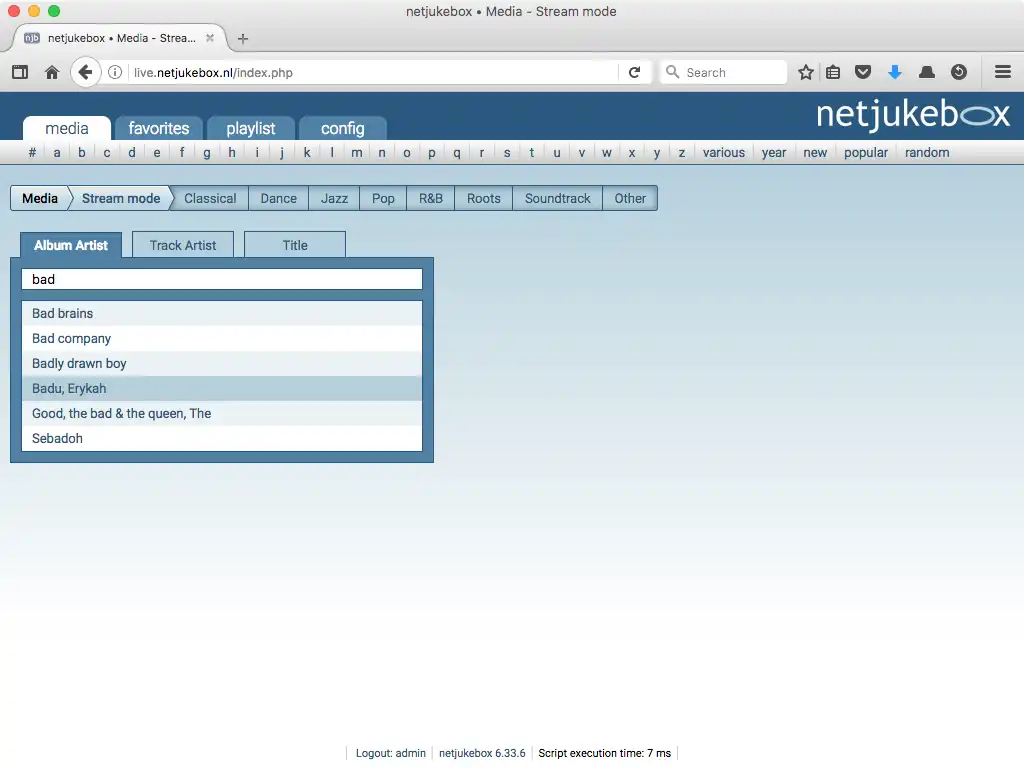 Download web tool or web app netjukebox - the flexible media share