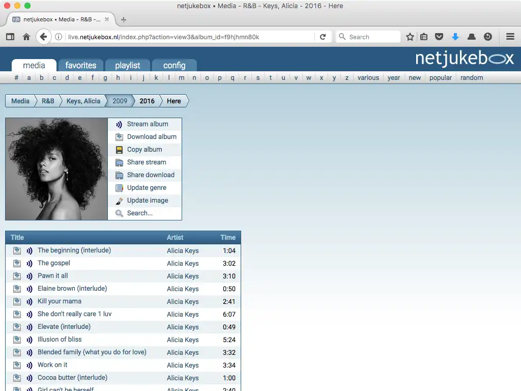 Download web tool or web app netjukebox - the flexible media share