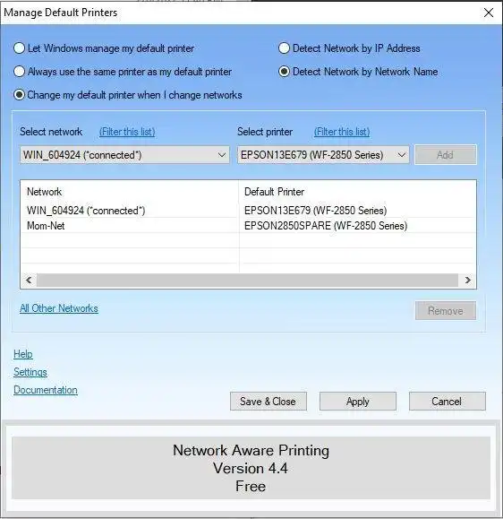 Download web tool or web app Network Aware Printing