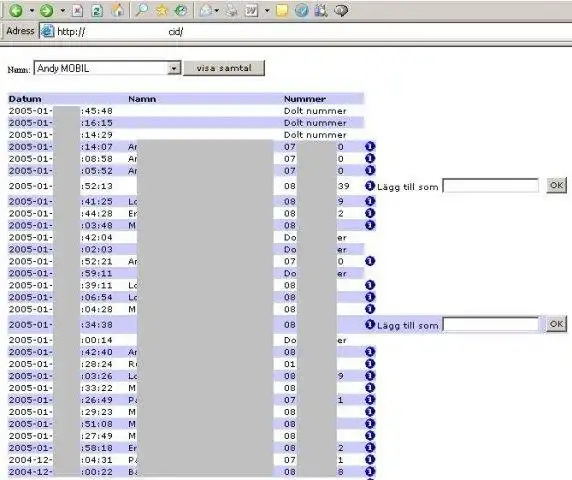 Download web tool or web app Network CallerID