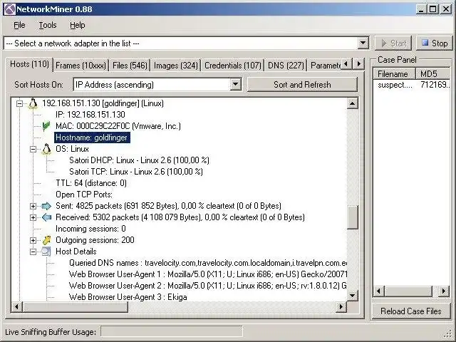 Download web tool or web app NetworkMiner packet analyzer