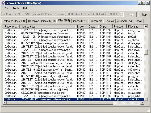 Download web tool or web app NetworkMiner packet analyzer to run in Windows online over Linux online