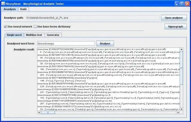 Download web tool or web app NeurPheus Morphological Analyser