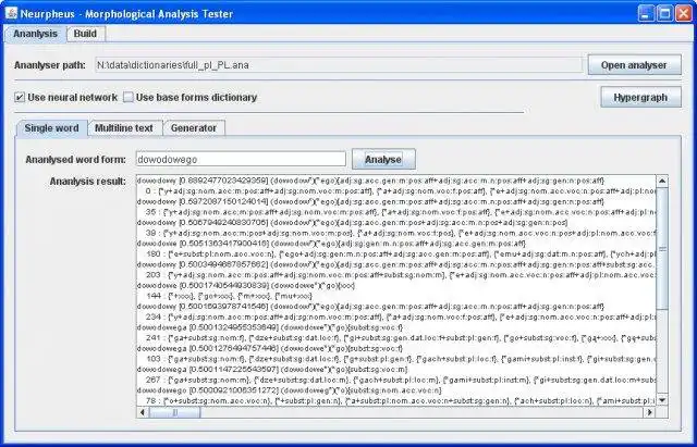 Download web tool or web app NeurPheus Morphological Analyser to run in Windows online over Linux online