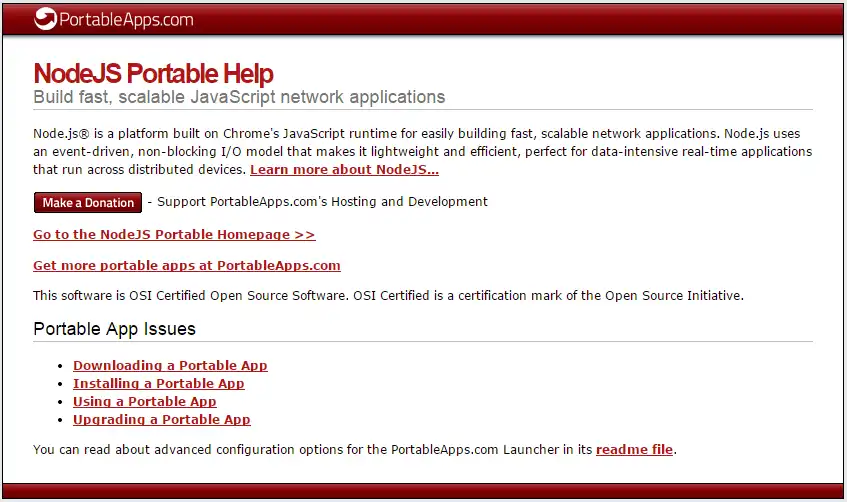 Descargue la herramienta web o la aplicación web NodeJS Portable