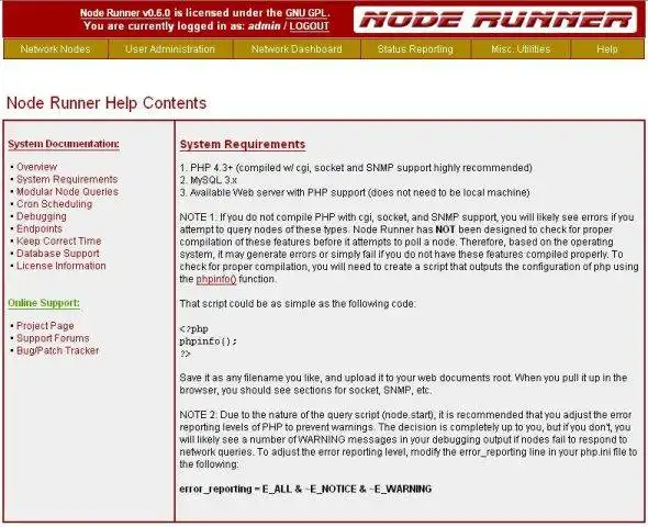 Download web tool or web app Node Runner - PHP Network Monitor