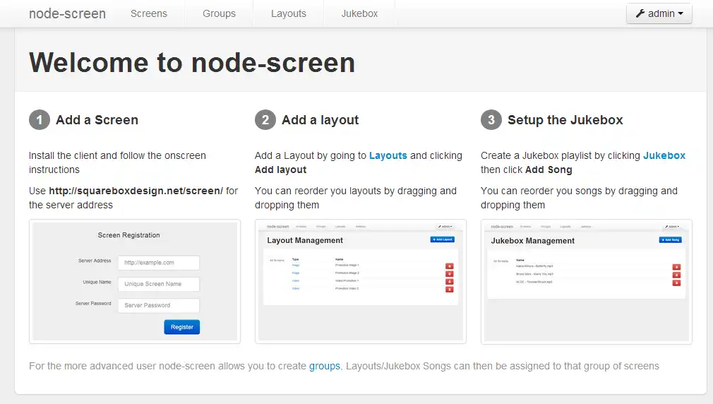 Download web tool or web app node-screen