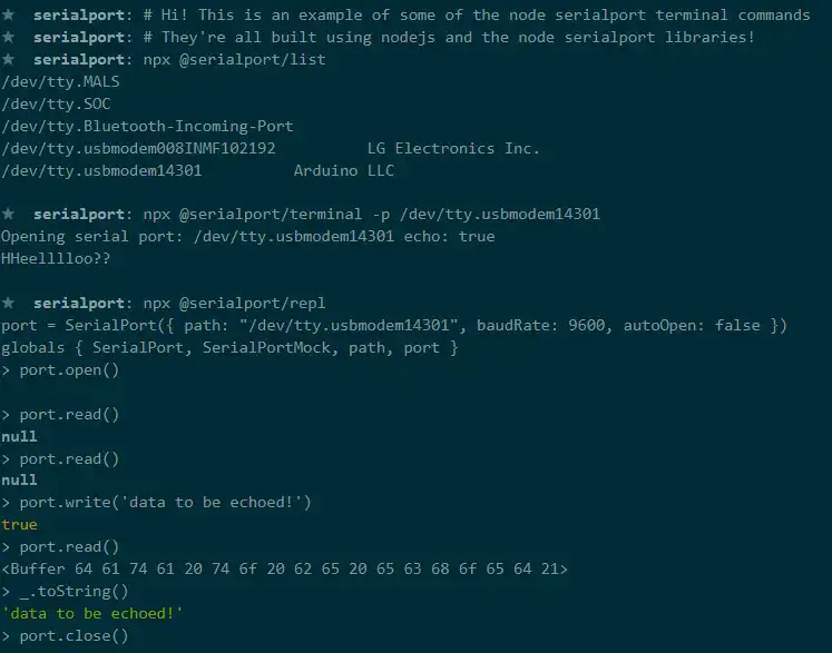 Download web tool or web app Node Serialport