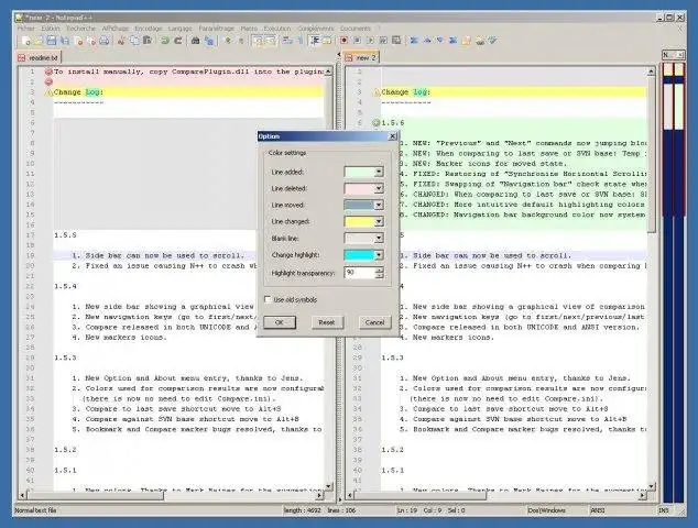 Download web tool or web app Notepad++ Compare plugin