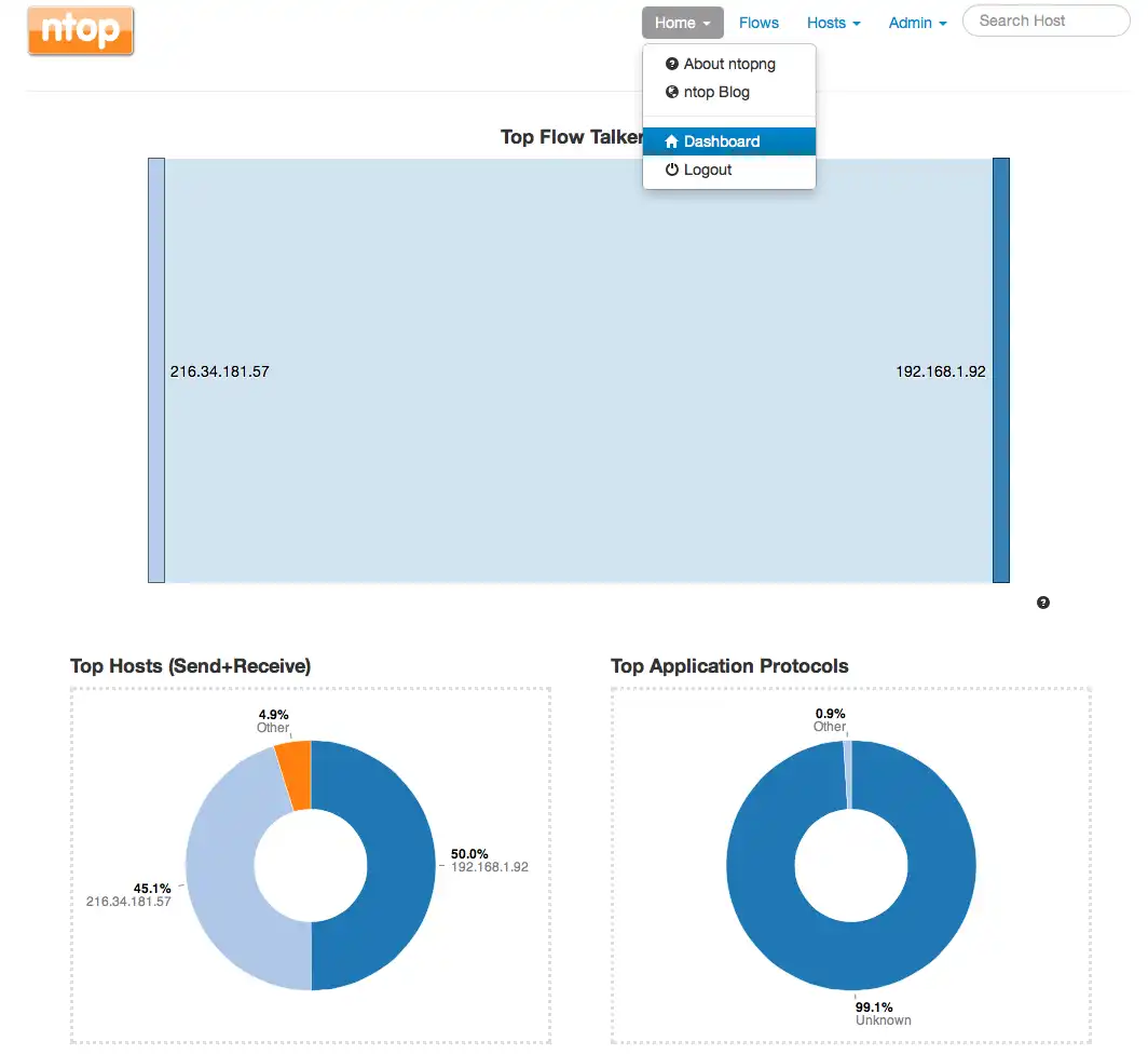 Download web tool or web app ntopng - next generation network top