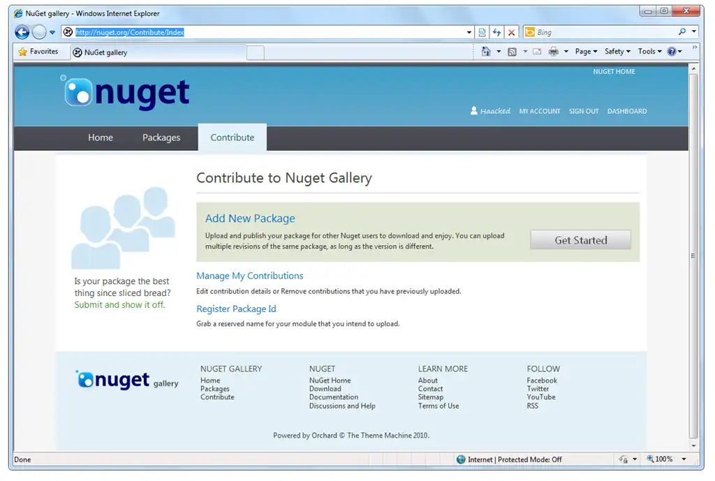 Download web tool or web app NuGet Gallery