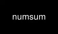 Run numsum in OnWorks free hosting provider over Ubuntu Online, Fedora Online, Windows online emulator or MAC OS online emulator