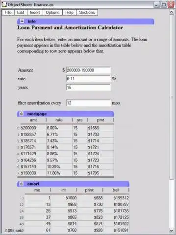 Download web tool or web app Objectsheet to run in Windows online over Linux online