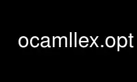 Run ocamllex.opt in OnWorks free hosting provider over Ubuntu Online, Fedora Online, Windows online emulator or MAC OS online emulator