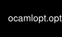 Run ocamlopt.opt in OnWorks free hosting provider over Ubuntu Online, Fedora Online, Windows online emulator or MAC OS online emulator