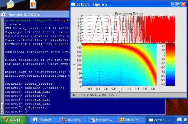 Download web tool or web app OctPlot to run in Windows online over Linux online