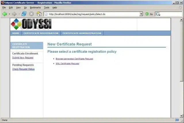 Download web tool or web app Odyssi PKI