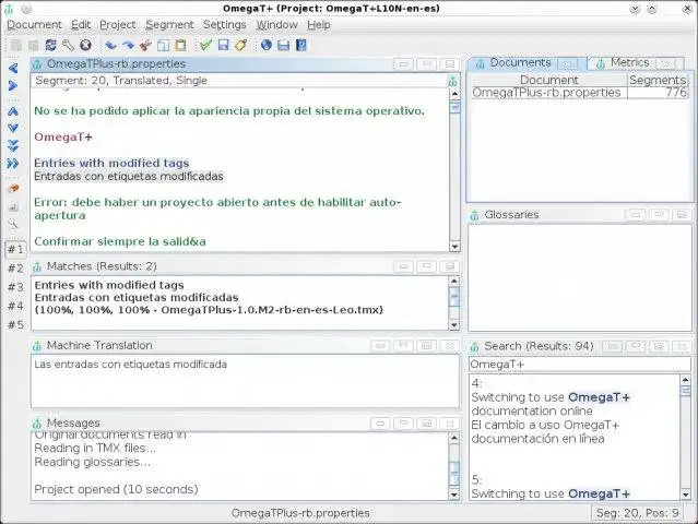 Download web tool or web app OmegaT+ CAT Tools