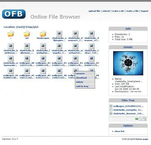 Download web tool or web app Online File Browser