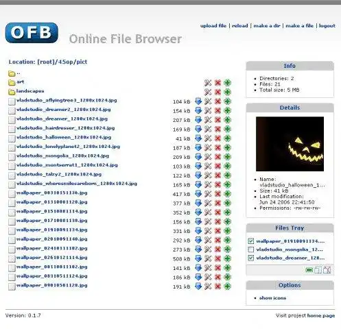 Download web tool or web app Online File Browser