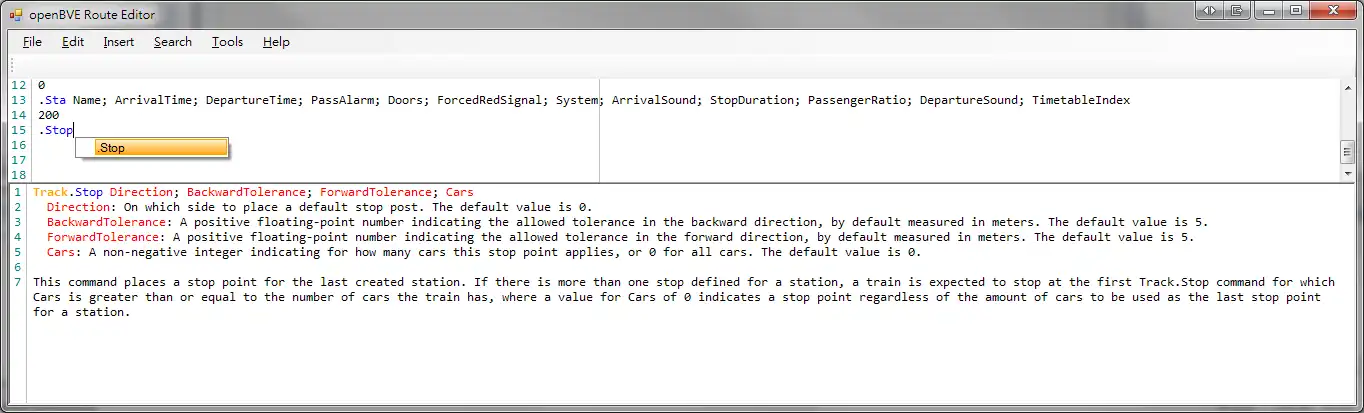 Download web tool or web app openBVE Route Editor