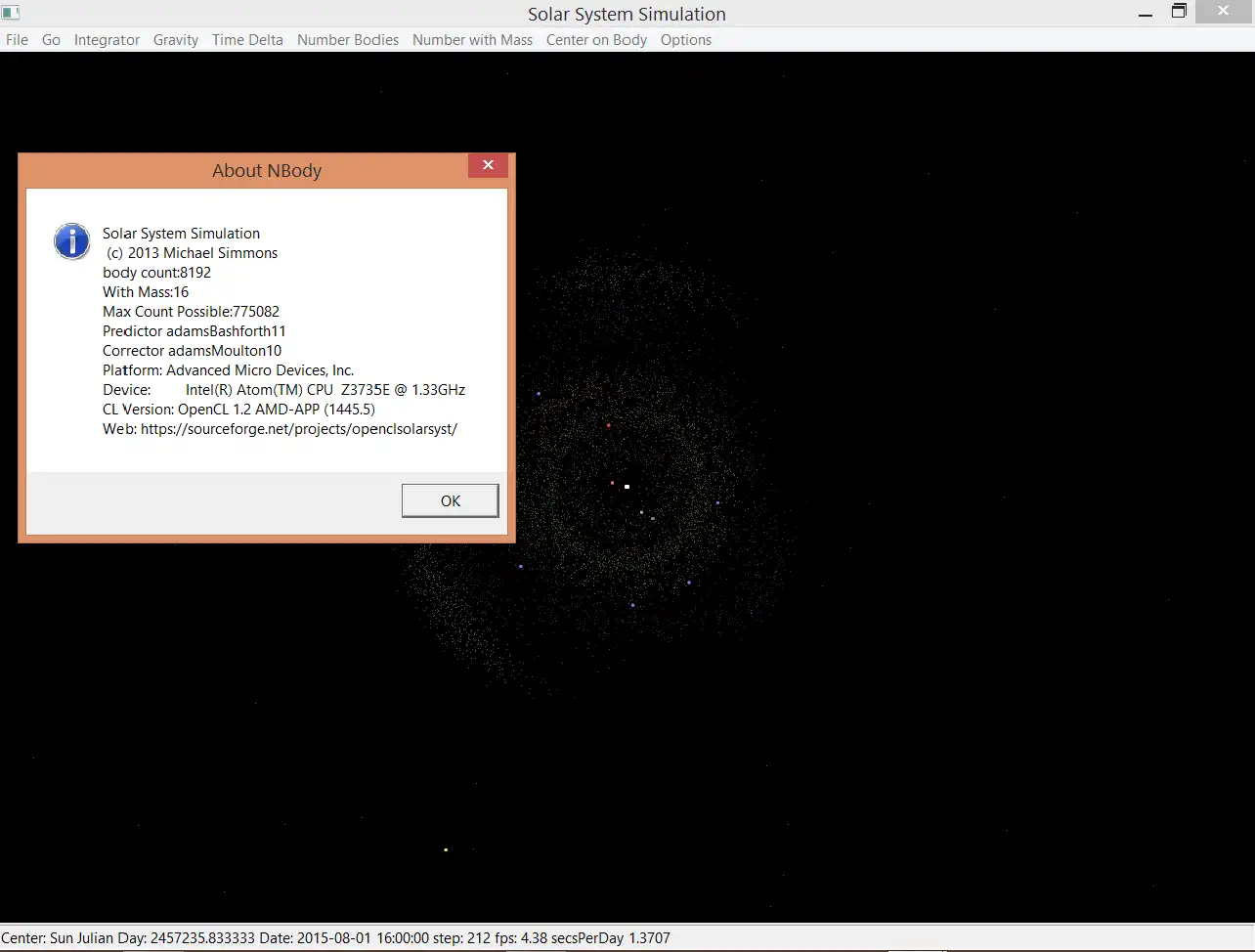 Download web tool or web app OpenCL(tm) Solar System Simulation