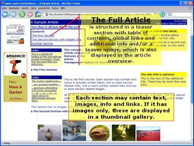 Download web tool or web app OpenCms Article Management Module