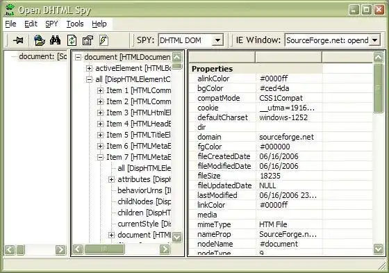 Download web tool or web app Open DHTML Spy