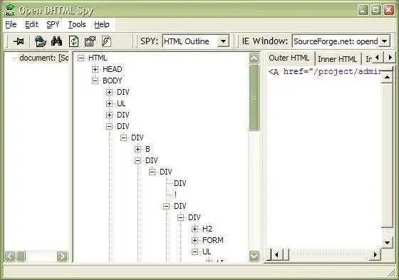 Download web tool or web app Open DHTML Spy
