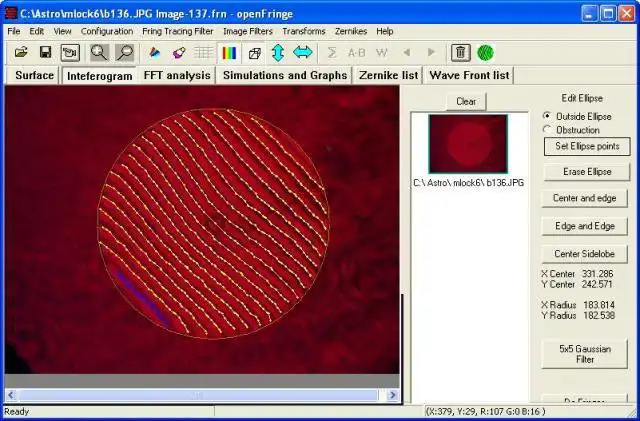 Download web tool or web app OpenFringe Interferogram mirror analysis to run in Windows online over Linux online