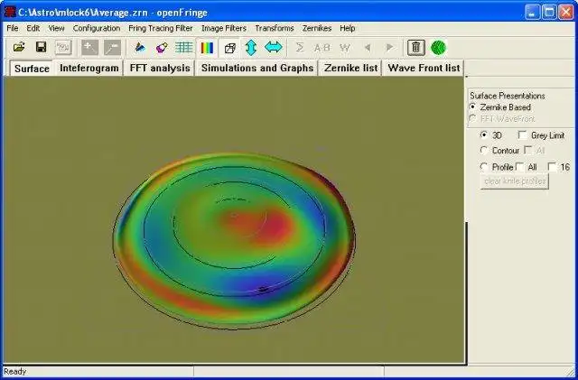 Download web tool or web app OpenFringe Interferogram mirror analysis to run in Windows online over Linux online