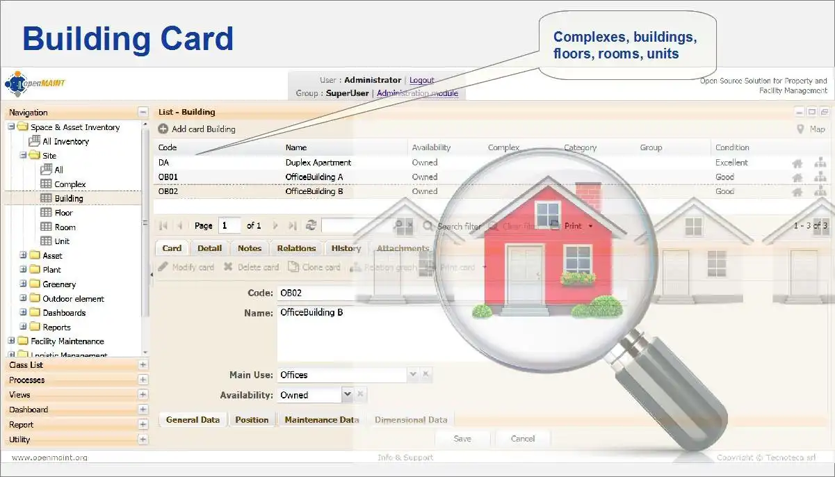 Download web tool or web app openMAINT