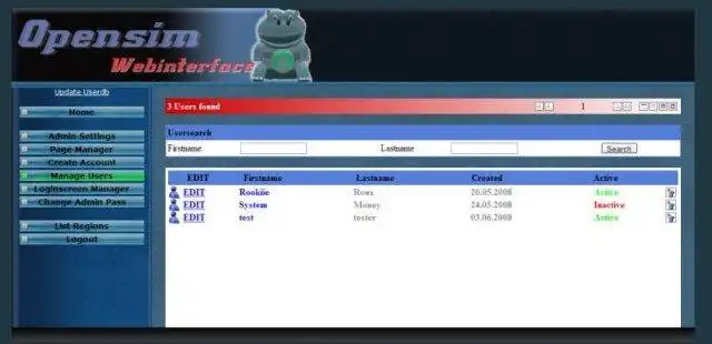 Download web tool or web app OpenSim Web Interface (Redux)