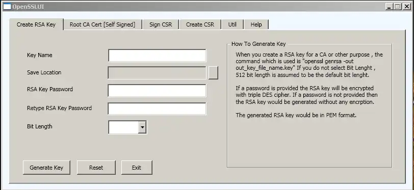 Download web tool or web app OpenSSLUI,OpenSSL UI,OpenSSLGUI