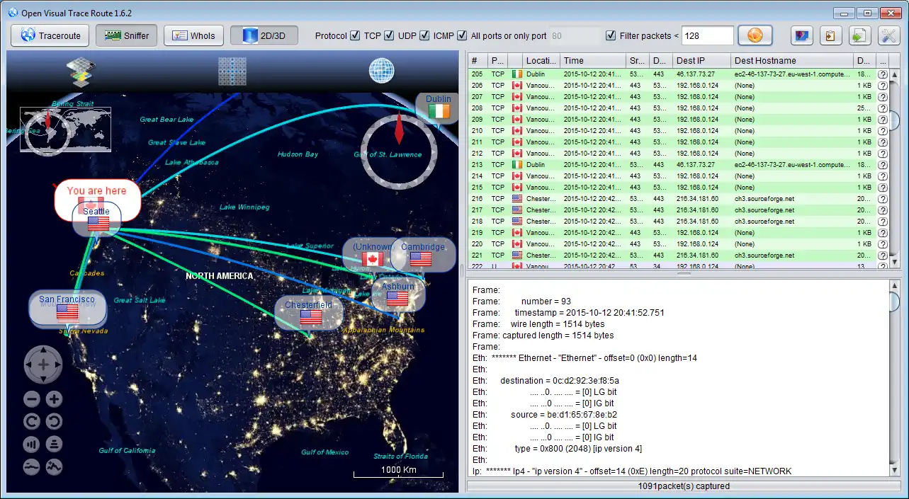 Download web tool or web app Open Visual Traceroute to run in Linux online