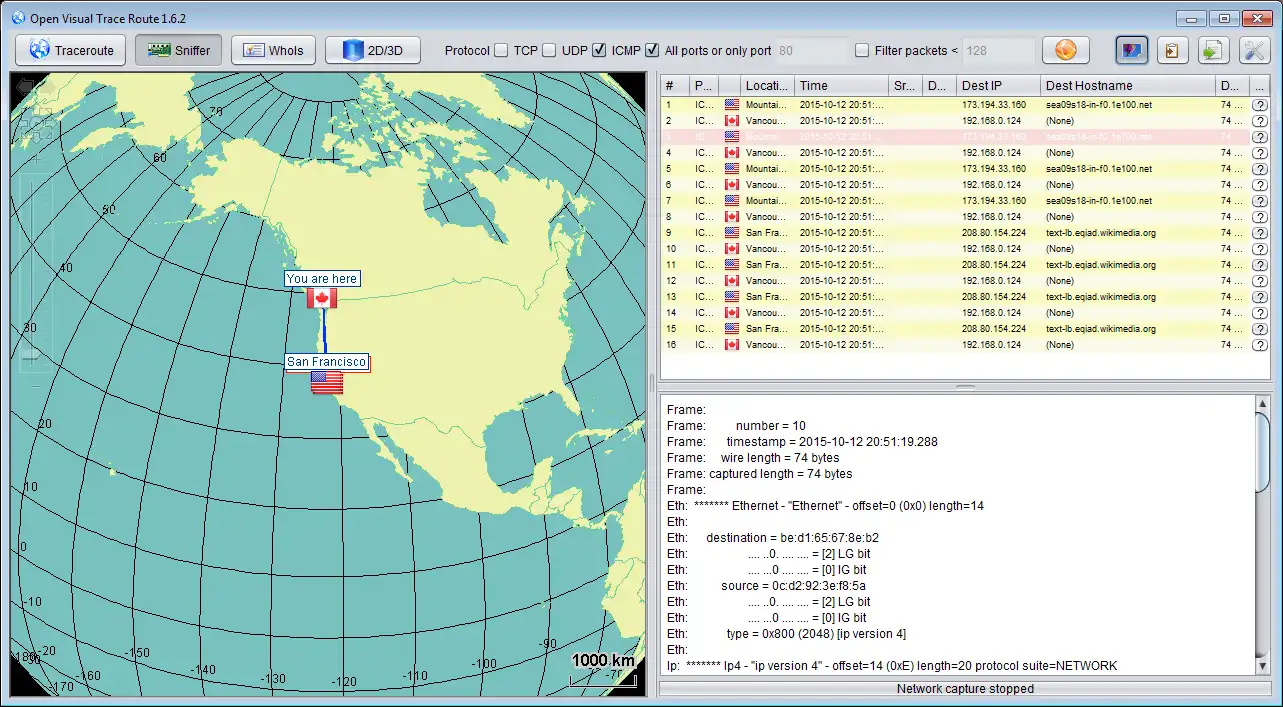 Download web tool or web app Open Visual Traceroute to run in Linux online