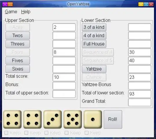 Web ツールまたは Web アプリをダウンロード Yahtzee を開く