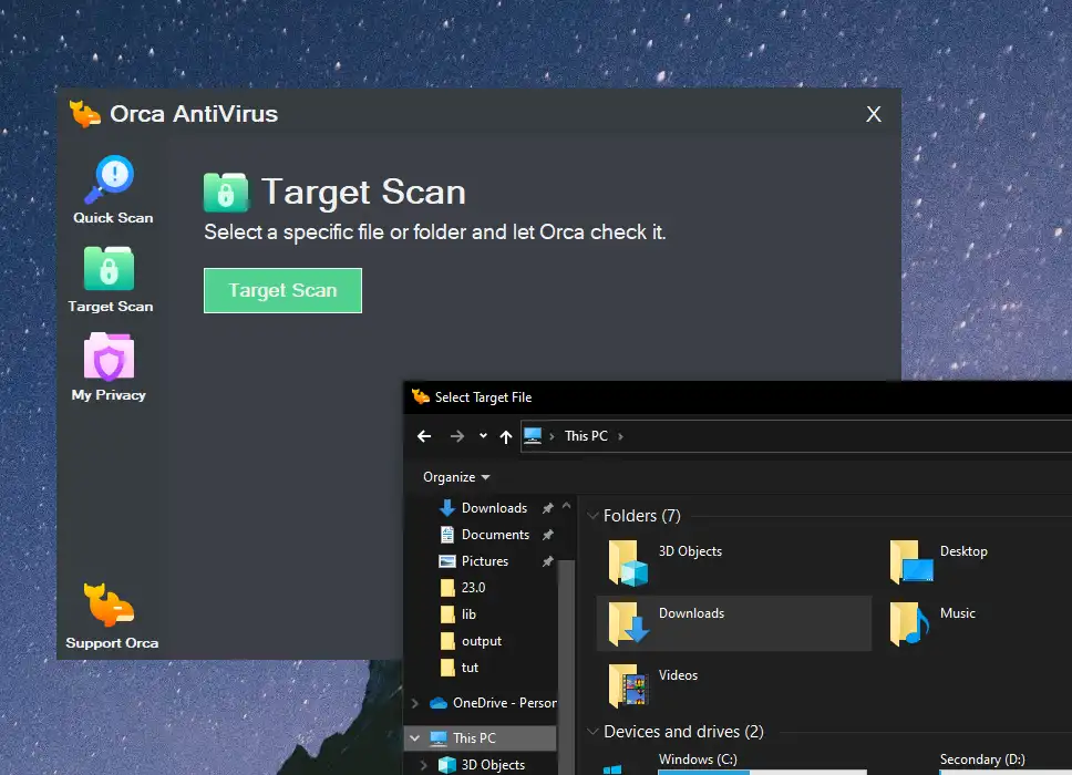 Download web tool or web app Orca AntiVirus