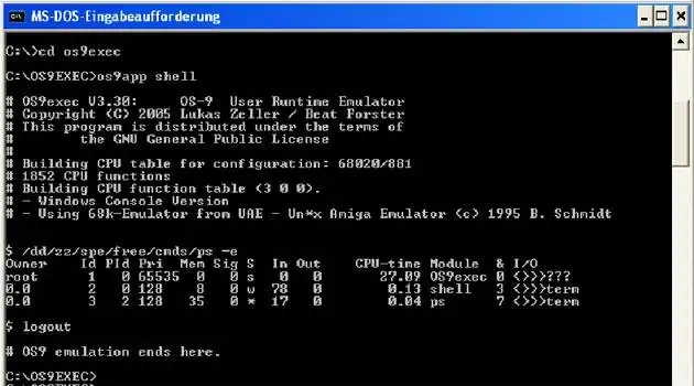 Download web tool or web app os9exec -  os9 emulator