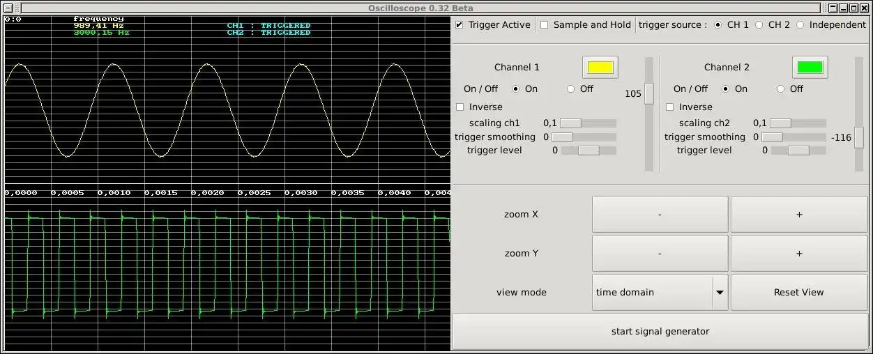 Download web tool or web app OSCILLOSCOPE_AND_SIGNALGENERATOR_PCM to run in Linux online