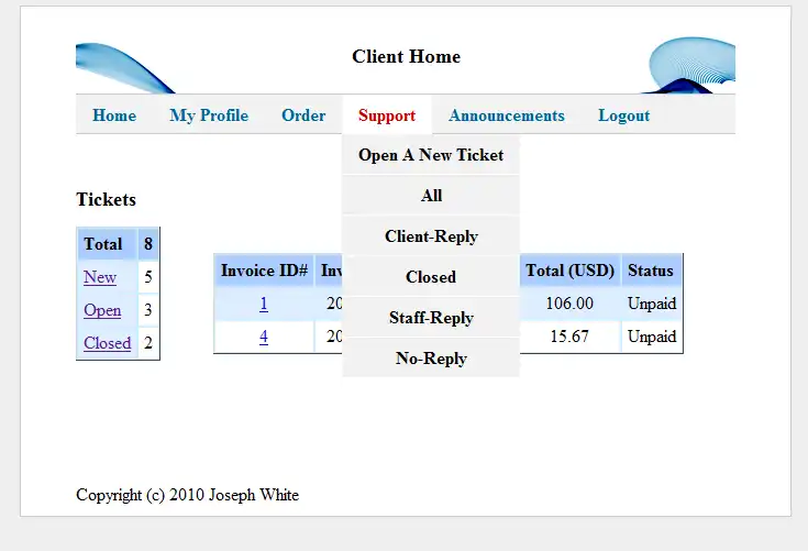 Download web tool or web app OS Client Hosting Management System