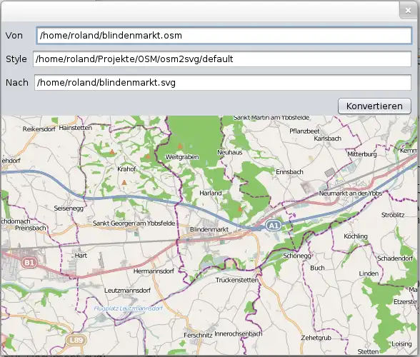 Download web tool or web app OSM2SVG to run in Windows online over Linux online