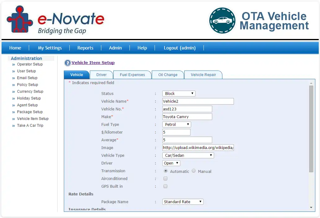 Download web tool or web app OTA Vehicle Management