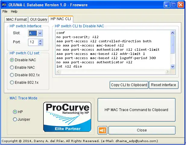 Download web tool or web app OUI/MA-L Database