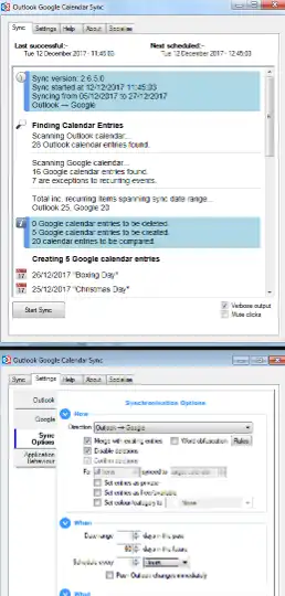 Download web tool or web app Outlook Google Calendar Sync