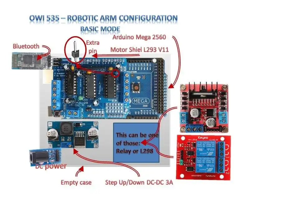 Download web tool or web app OWI535 Robotic Arm To Rover Arm, Arduino