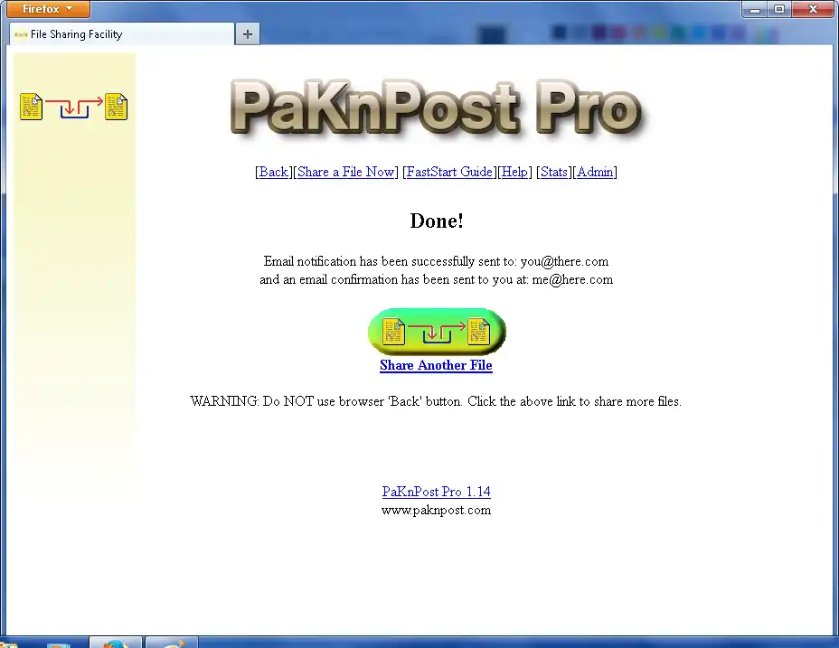 Download web tool or web app PaKnPosT Pro File Sharing Facility